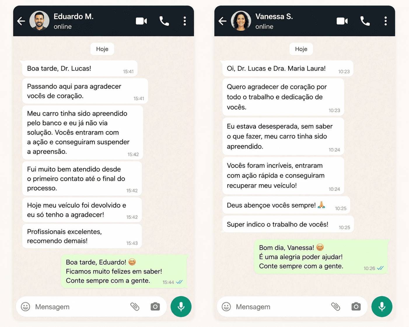 Depoimento WhatsApp