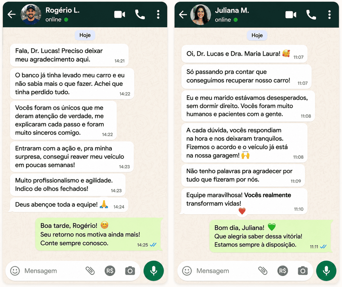 Depoimento WhatsApp